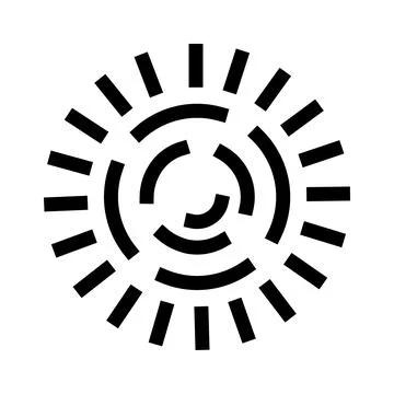 Abstract sun icon creative geometric lines design Illustrazione stock