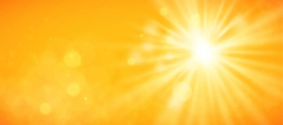 Abstract sun light with rays. Warm vector background. Illustrazione stock