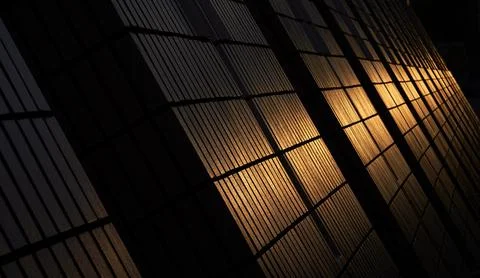 Abstract sun light on wall of pattern line Stock Photos