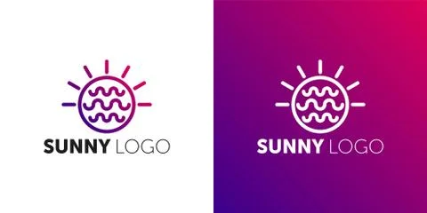 Abstract sun logo design template. Geometric sign. Universal energy tech vector Stock Illustration