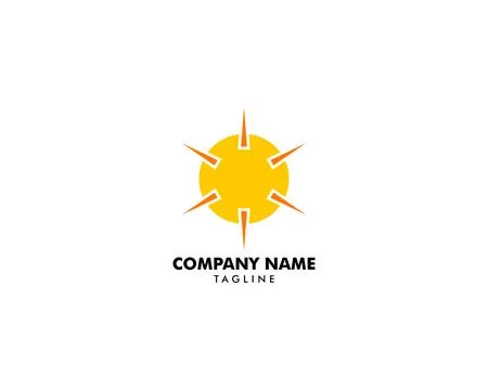 Abstract Sun Logo Design Template Stock Illustration