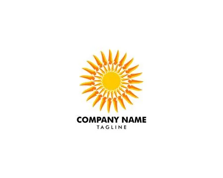 Abstract Sun Logo Design Template Stock Illustration