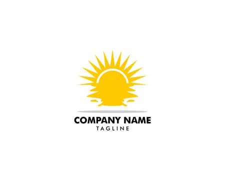 Abstract Sun Logo Design Template Stock Illustration