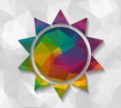 Abstract sun low poly イラスト素材