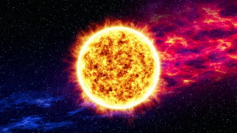Abstract sun or star close up animation Stock Footage 202314013