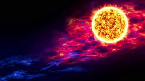 Abstract sun or star close up animation Stock Footage 202327095