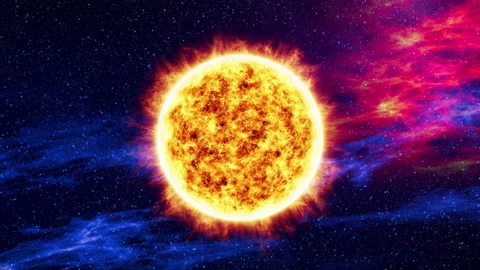 Abstract sun or star close up animation Stock Footage 202547855
