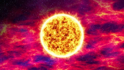 Abstract sun or star close up animation Stock Footage 202549731