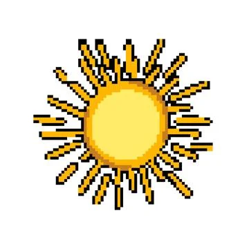 Abstract sun pixel art vector illustration Stock Illustration
