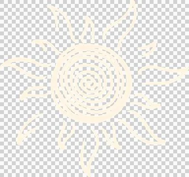 Abstract sun is radiating in flat design, with spiraling core, wavy rays on Illustrazione stock