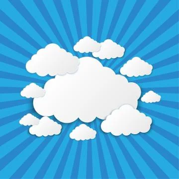 Abstract sun rays with clouds background. Stock Illustration