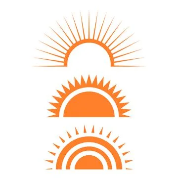 Abstract sun rays in orange on a white background Stock Illustration