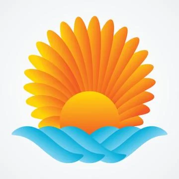 Abstract sun sea Stock Illustration