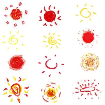 Abstract sun shapes Stock Illustration