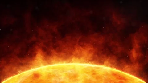 Abstract Sun star closeup with fire flames loop animation Stock Footage 341900703