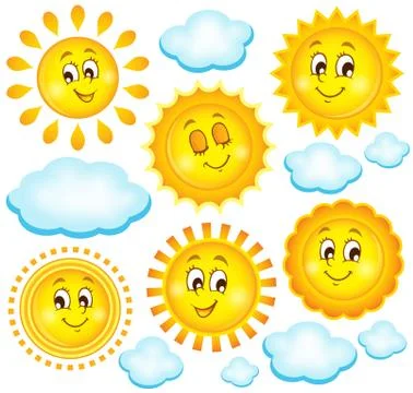 Abstract sun theme collection - illustration. Stock Illustration