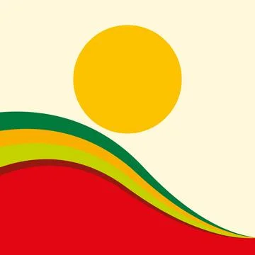 Abstract sun wave background vector Stock Illustration