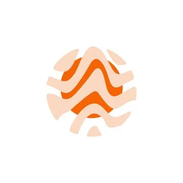 Abstract Sun Wave logo concept design template Stock Illustration