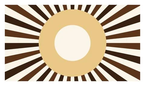 Abstract sunburst background with dark brown and light beige radial stripes. Stock Illustration