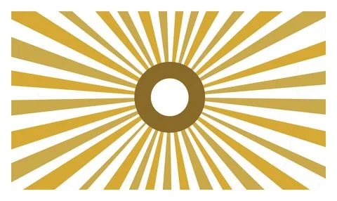 Abstract sunburst background featuring radiating golden beams around centra.. Stock Illustration