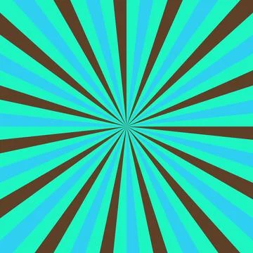 Abstract sunburst background with radial rays in brown and cyan turquoise f.. イラスト素材