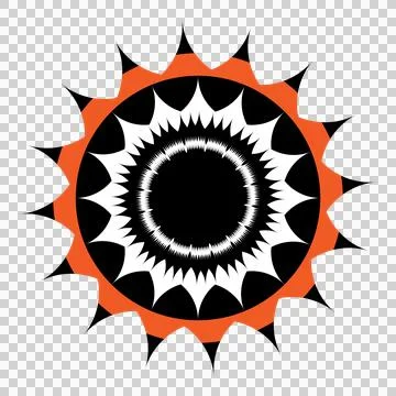 Abstract sunburst circular icon with jagged edges and geometric radial patter 스톡 일러스트
