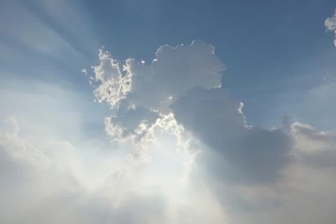 Abstract of sunburst in cloud for background used Stock Photos