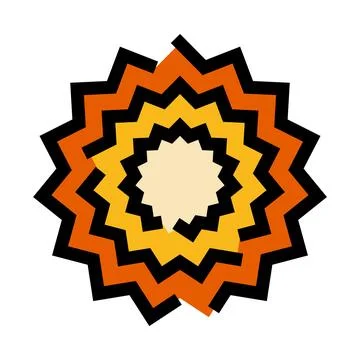 Abstract sunburst explosion icon with zigzag lines Stock Illustration