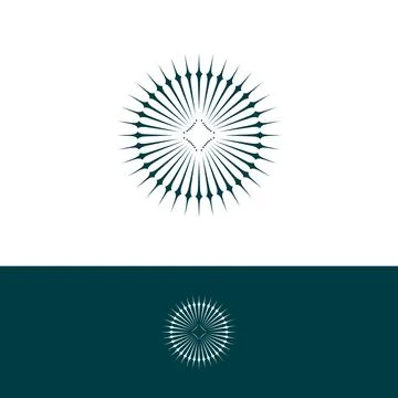 Abstract sunburst ornament vector logo concept design Illustrazione stock