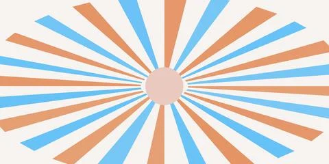 Abstract sunburst pattern with light blue and brown rays 스톡 일러스트