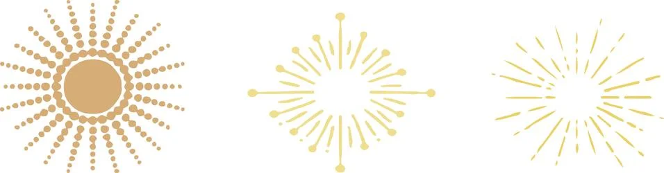 Abstract sunburst set vector on background Stock Illustration