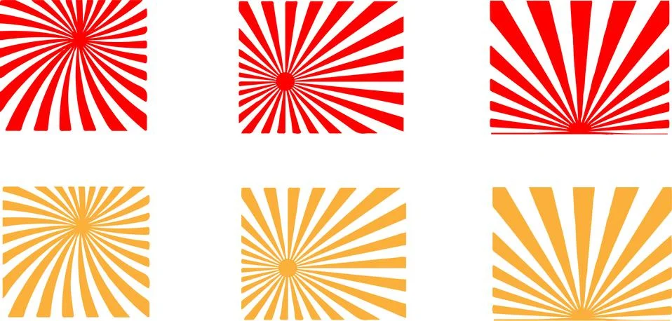 Abstract sunburst set vector on background Stock Illustration