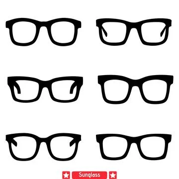 Abstract Sunglass Silhouettes  Artistic Elements for Creatives Illustrazione stock