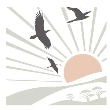 Abstract Sunlight Diffusion Through Soft Geometric Shapes Stock Illustration