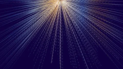 Abstract sunlight effect design on black background, dynamic blue wave Stock Illustration