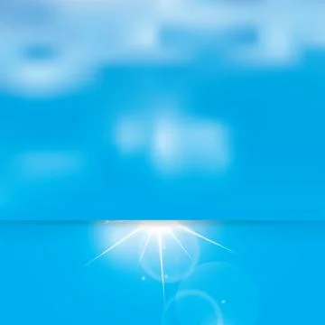 Abstract sunny sky and clouds vector background Illustrazione stock