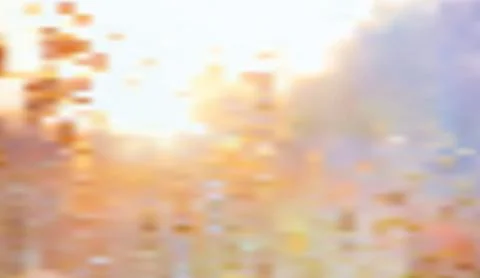 Abstract sunrise glow background featuring soft golden and blue light bokeh Illustrazione stock