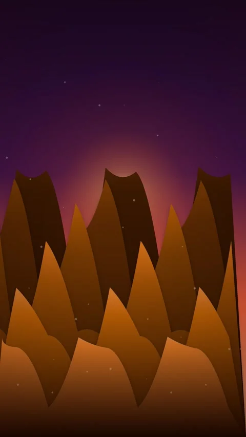 Abstract sunset gradient over silhouetted hills landscape background Stock Footage 345493007