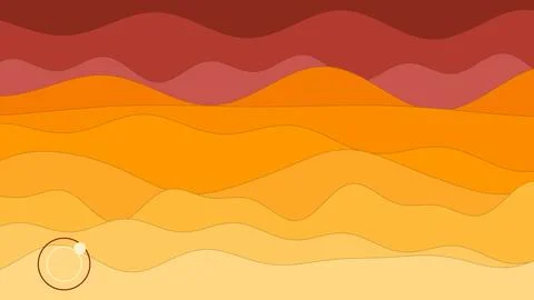 Abstract sunset landscape features layered orange golden and red waves creating Stock Illustration