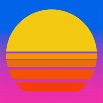 Abstract sunset logo, retro background. Vector illustration Stock Illustration