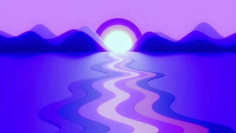 Abstract sunset over mountainous landscape water. 스톡 동영상 336813246