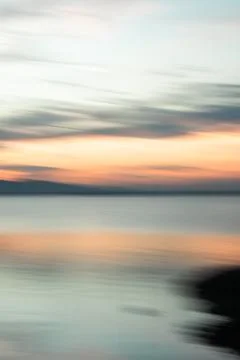 Abstract Sunset Reflection Over Water 스톡 사진