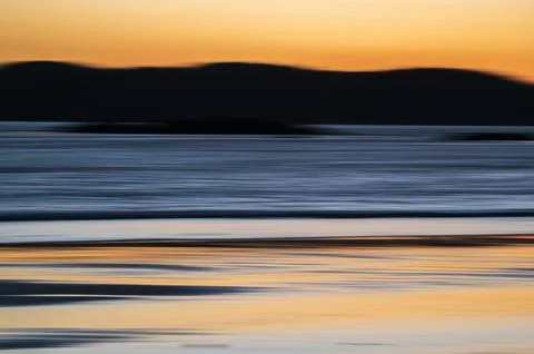 Abstract Sunset Seascape with Painterly Blur Stock Photos