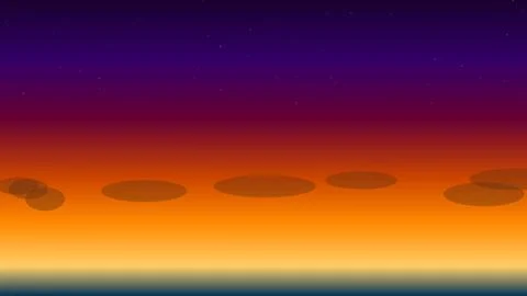 Abstract sunset sky background with dark floating circles 스톡 일러스트
