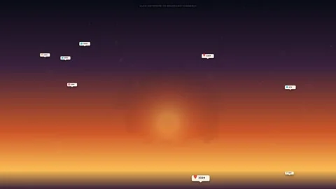 Abstract sunset sky with floating digital notifications and increasing number Stock Footage 341679336