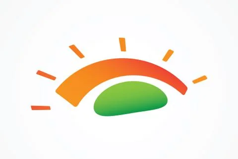 Abstract sunset symbol icon Stock Illustration