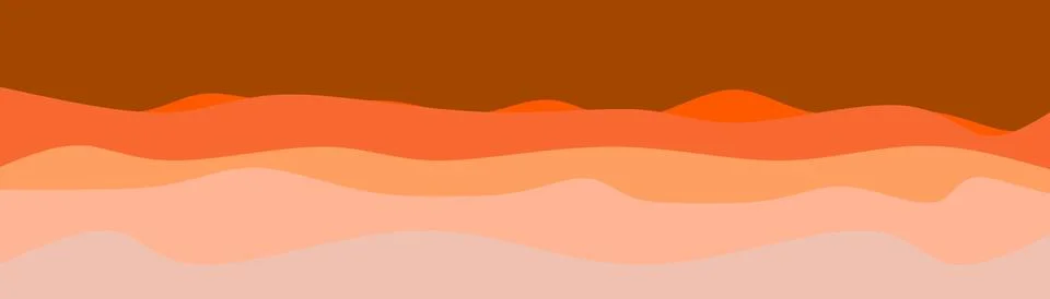 Abstract sunset wave background, layered orange and peach illustration, war.. Ilustração Stock