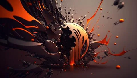 Abstract Super Realistic in a black background. UI UX Design Stock Illustration