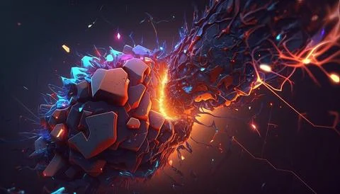 Abstract Super Realistic in a black background. UI UX Design Stock Illustration
