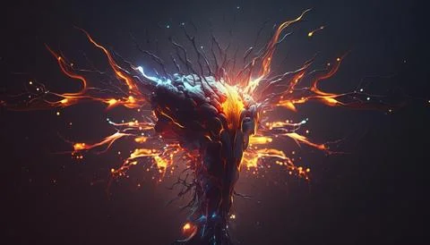 Abstract Super Realistic in a black background. UI UX Design Stock Illustration